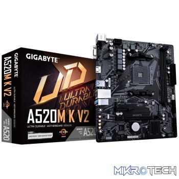GIGABYTE AMD A520M-K for 3rd/4th/5th Generation AMD Ryzen™ processors; 2x Dual DDR4; 1x M2; HDMI; VGA