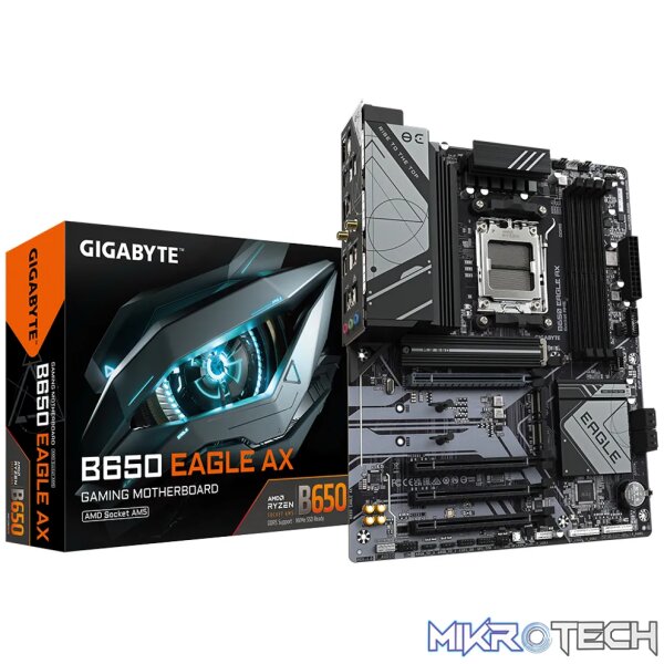 GIGABYTE AMD B650 EAGLE for 3rd/4th/5th Generation AMD Ryzen™ processors; 4x Dual DDR5; 3x M2; HDMI; DP. GIGABYTE AMD B650 EAGLE for 3rd/4th/5th Generation AMD Ryzen™ processors; 4x Dual DDR5; 3x M2; HDMI; DP.