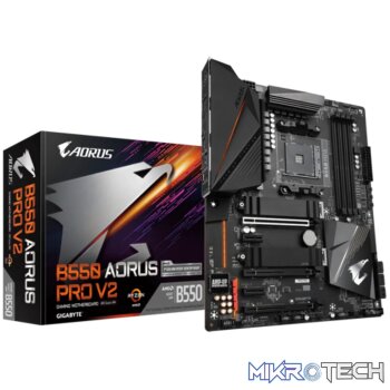 GIGABYTE Aorus AMD B550 Chipset for 3rd Generation AMD Ryzen™ processors; 4x Dual DDR4; 2x M2; HDMI; ATX