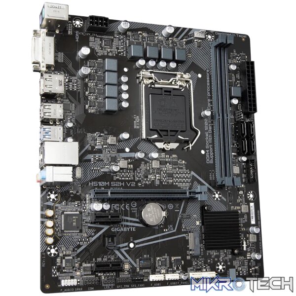 GIGABYTE Intel® H510 Chipset for 10/11th Gen LGA 1200; 2x DDR4; 1x M2; DVI-D/HDMI;DP; mATX - Image 2