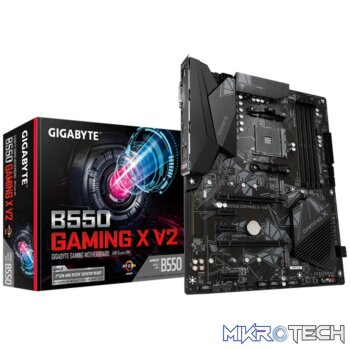 GIGABYTE Motherboard AMD B550 Gaming X Chipset for 3rd/4th/5th Generation AMD Ryzen™ AM4 ; 4x Dual DDR4; 2x M2; DVI-D; HDMI.