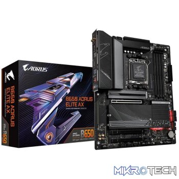 GIGABYTE Motherboard AMD B650 Aorus Elite Chipset for AMD AM5; 4x DDR5; 3x M2; HDMI/DP; ATX