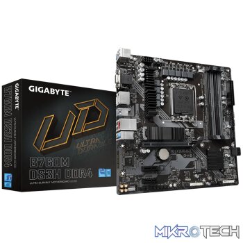 GIGABYTE Motherboard Intel® B760 Chipset for LGA 1700; 4x DDR5; 2x M2; VGA/HDMI/DP x2; mATX.