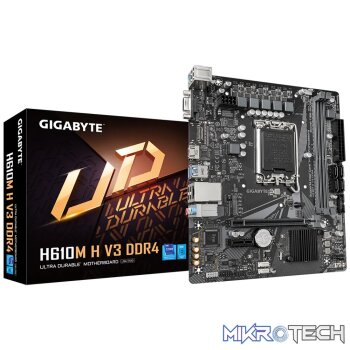 GIGABYTE Motherboard Intel® H610 Chipset for LGA 1700; 2x DDR4; 1x M2; D-Sub/HDMI; mATX