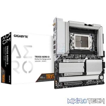 GIGABYTE TRX50 AERO D - 4xDDR5; 4xM.2; 2 x PCIe5.0 16x; 8 x SATA; WIFI 7- E-ATX Supports AMD Threadripper™ PRO
