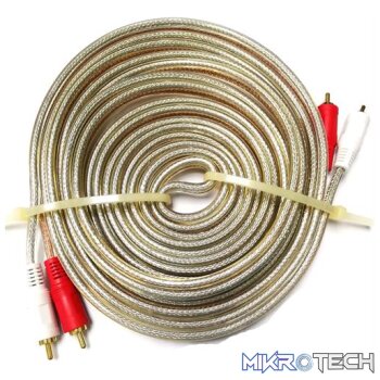 Geeko 5m Braided Dual Cinch RCA Audio Cable