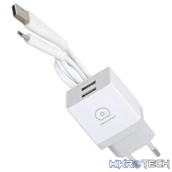 Geeko Dual USB Port Travel Charger WUW Adaptor with USB Cable