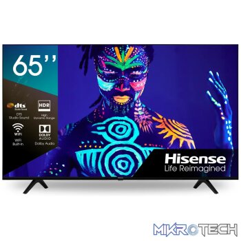 HISENSE 65'' UHD Smart LED; Total 4K Solution (Resolution+Upscaler);HDR;DTS Studio Sound;Bluetooth;Game Mode;VIDAA U4.0;Bezelles