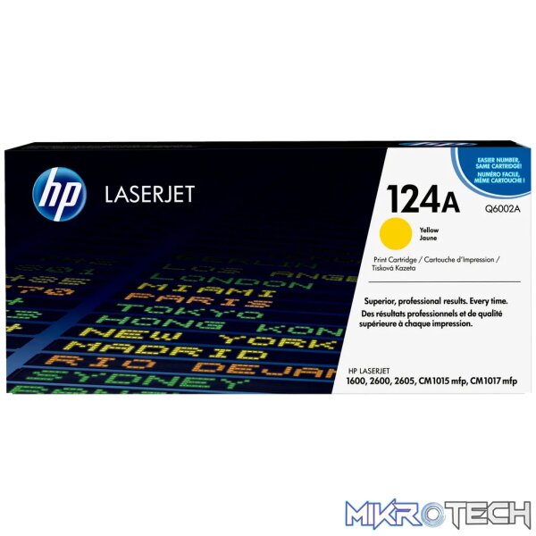 HP 124A Yellow Original LaserJet Toner Cartridge HP 124A Yellow Original LaserJet Toner Cartridge
