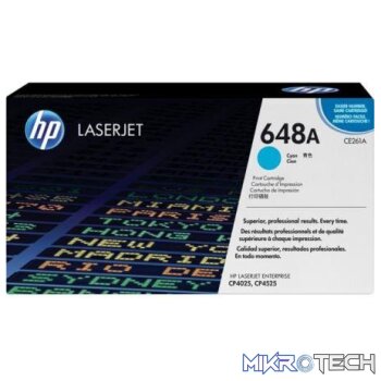 HP Original Replacement for HP 648A CE261A Cyan LaserJet Toner Cartridge