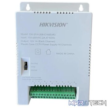 Hikvision 12VDC 60W 16 Channel CCTV Power Supply Input:110-220VAC