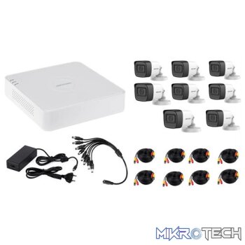 Hikvision 8 Channel DVR (DS-7108HGHI-M1) with 8x 1080p HD Bullet Cameras (DS-2CE16D0T-EXIPF 2.8mm) DIY Combo Kit