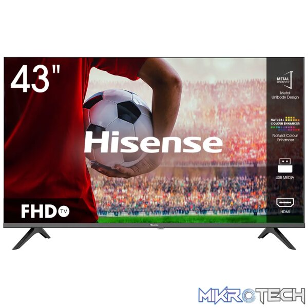 Hisense 43'' Full HD TV; USD Media Player; HDMI; DVB-T2 Hisense 43'' Full HD TV; USD Media Player; HDMI; DVB-T2