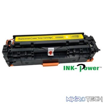 InkPower Generic Replacement for HP 304A CC532A Yellow Toner Cartridge