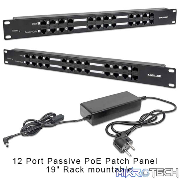 Intellinet 12 Port Passive PoE Patch Panel Intellinet 12 Port Passive PoE Patch Panel