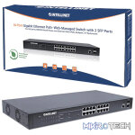 Intellinet 16-Port Gigabit Ethernet PoE+ Web-Managed Switch with 2 SFP Ports