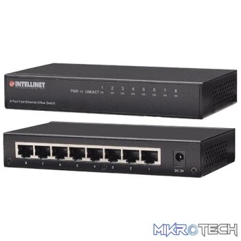 Intellinet 8-Port 10/100 Mbps Desktop Switch Metal Case