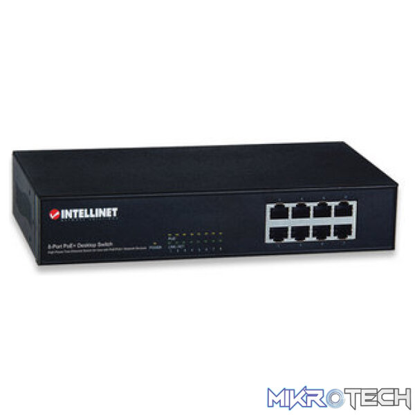 Intellinet 8-Port POE Desktop Switch metal case-8 x PoE ports Intellinet 8-Port POE Desktop Switch metal case-8 x PoE ports