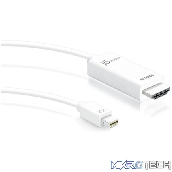 JDC159_1_1000x_rks5-2i j5create JDA159 Mini Display Port or thunderbolt2 to HDMi adapter 125mm cable - Image 1
