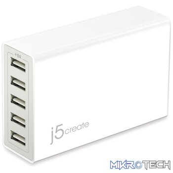 j5create JUP50 40W 5-Port USB Super Charger