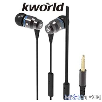 Kworld KW-S23 In-Ear Elite Mobile Gaming Earphones Stereo Silicone Earbuds with In-line intelligent Control Microphone