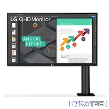 LG 27QN880-B 27 inch QHD Ergo IPS Monitor with USB Type-C Monitor