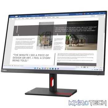 Lenovo Thinkvision S27i-30|27 Inch IPS panel|FHD 1920x1080|Internal Power Supply|HDMI|VGA|Cables|Tilt stand|VESA 100mm|Black