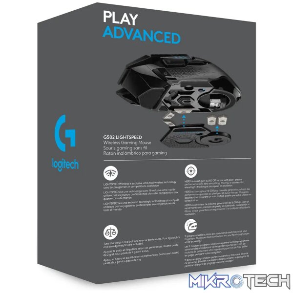Logitech G G502 LIGHTSPEED Wireless Gaming Mouse, Right-hand, Optical, RF Wireless, 25600 DPI, 1 ms, Black - Image 11