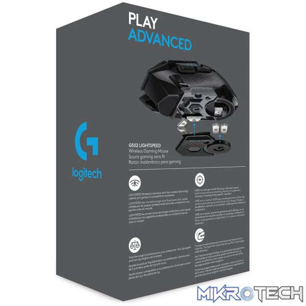 Logitech G G502 LIGHTSPEED Wireless Gaming Mouse, Right-hand, Optical, RF Wireless, 25600 DPI, 1 ms, Black - Image 12