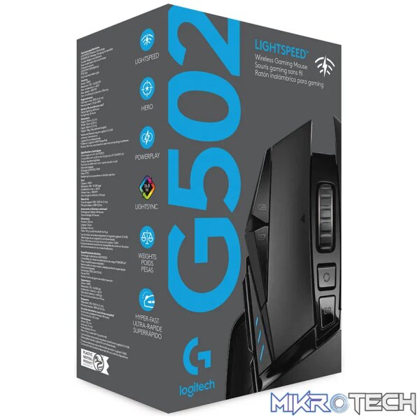 Logitech G G502 LIGHTSPEED Wireless Gaming Mouse, Right-hand, Optical, RF Wireless, 25600 DPI, 1 ms, Black - Image 14