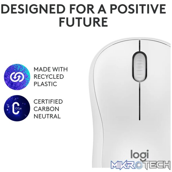 Logitech M240, Ambidextrous, Bluetooth, White - Image 8