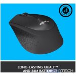 Logitech M330 SILENT PLUS, Right-hand, Mechanical, RF Wireless, 1000 DPI, Black - Image 7