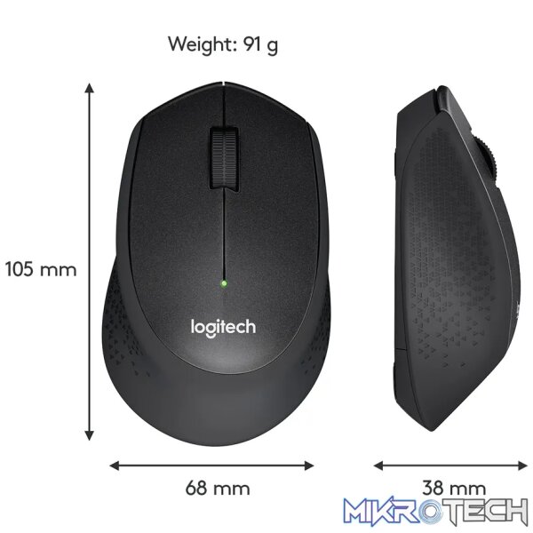Logitech M330 SILENT PLUS, Right-hand, Mechanical, RF Wireless, 1000 DPI, Black - Image 10