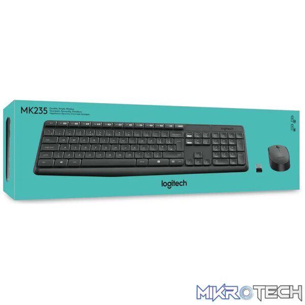 Logitech MK235 Wireless Keyboard and Mouse Combo, Full-size (100%), Wireless, USB, QWERTY, Grey, Mouse included - Image 12