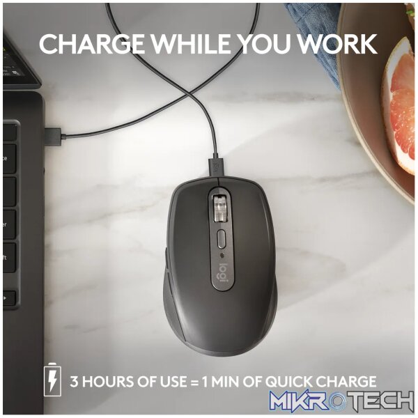 Logitech MX Anywhere 3S, Right-hand, Laser, RF Wireless + Bluetooth, 8000 DPI, Graphite - Image 7