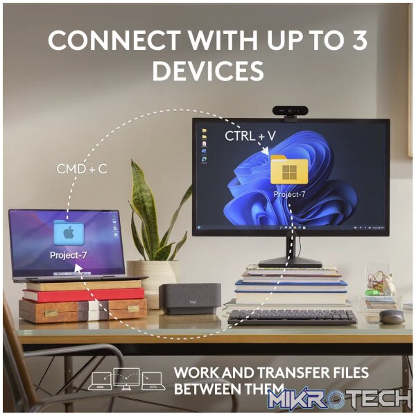 Logitech MX Anywhere 3S, Right-hand, Laser, RF Wireless + Bluetooth, 8000 DPI, Graphite - Image 8