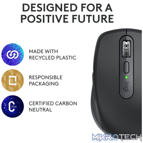 Logitech MX Anywhere 3S, Right-hand, Laser, RF Wireless + Bluetooth, 8000 DPI, Graphite - Image 10