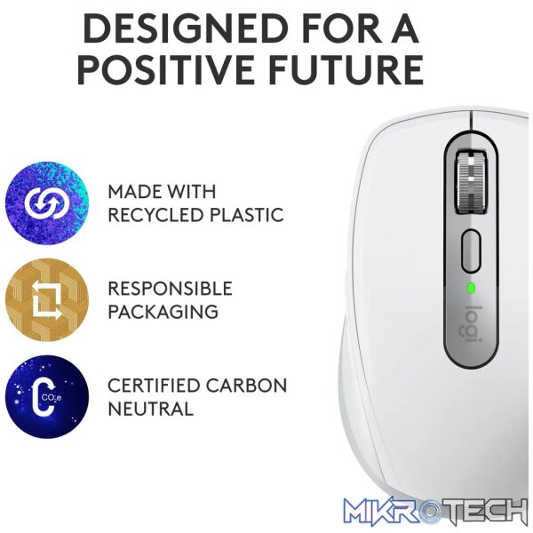 Logitech MX Anywhere 3S, Right-hand, Laser, RF Wireless + Bluetooth, 8000 DPI, Grey, White - Image 23