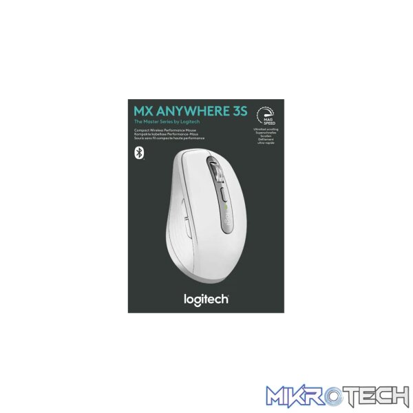 Logitech MX Anywhere 3S, Right-hand, Laser, RF Wireless + Bluetooth, 8000 DPI, Grey, White - Image 45