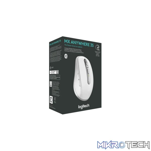 Logitech MX Anywhere 3S, Right-hand, Laser, RF Wireless + Bluetooth, 8000 DPI, Grey, White - Image 48