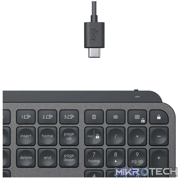 Logitech MX Keys Advanced Wireless Illuminated Keyboard, Full-size (100%), RF Wireless + Bluetooth, QWERTY, Graphite - Image 6