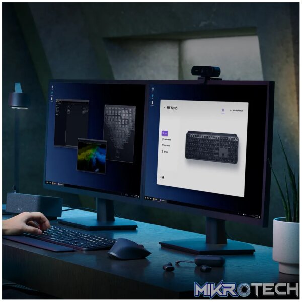 Logitech MX Keys S, Wireless, RF Wireless + Bluetooth, Scissor key switch, QWERTY, LED, Graphite - Image 24
