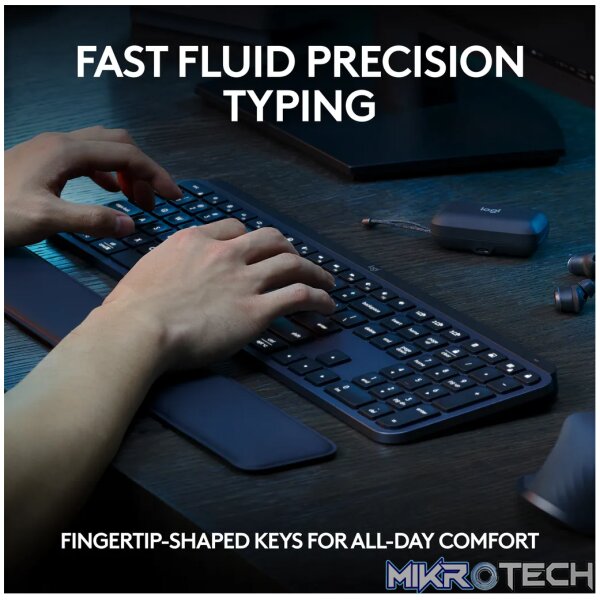 Logitech MX Keys S, Wireless, RF Wireless + Bluetooth, Scissor key switch, QWERTY, LED, Graphite - Image 31