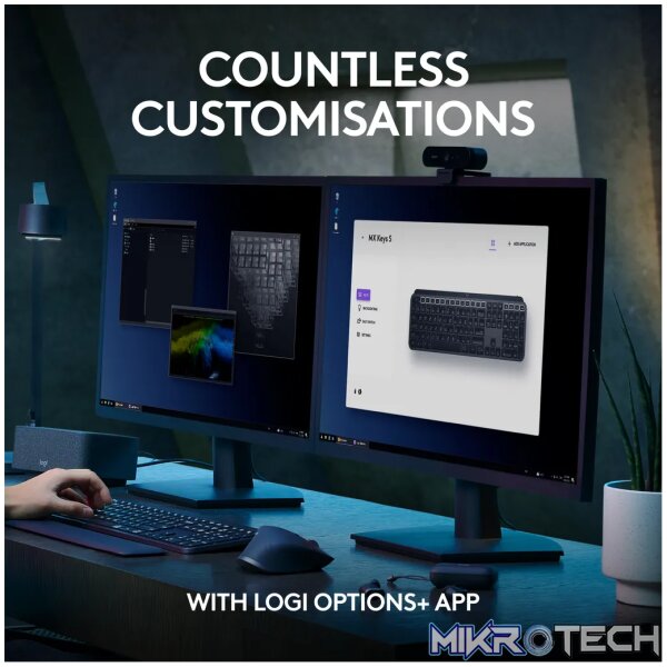 Logitech MX Keys S, Wireless, RF Wireless + Bluetooth, Scissor key switch, QWERTY, LED, Graphite - Image 42