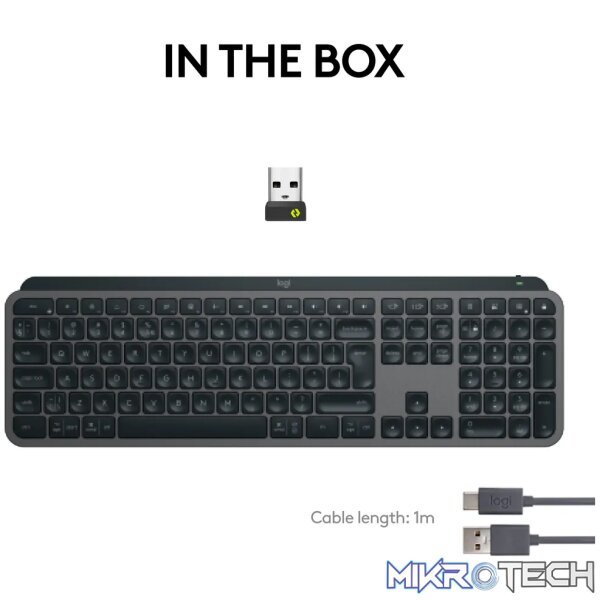 Logitech MX Keys S, Wireless, RF Wireless + Bluetooth, Scissor key switch, QWERTY, LED, Graphite - Image 46