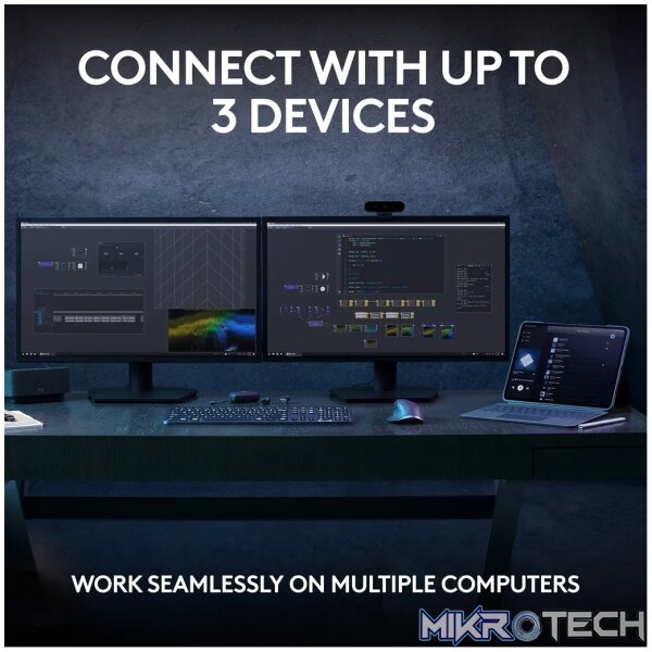 Logitech MX Keys S, Wireless, RF Wireless + Bluetooth, Scissor key switch, QWERTY, LED, Graphite - Image 48