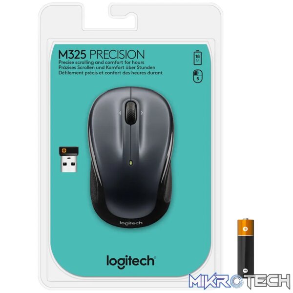 Logitech Wireless Mouse M325, Ambidextrous, Optical, RF Wireless, 1000 DPI, Black - Image 15