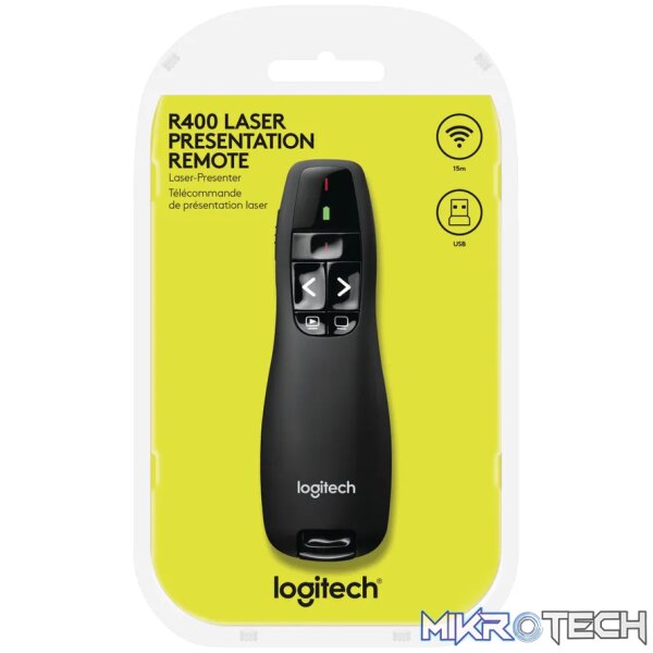 Logitech Wireless Presenter R400, RF, USB, 15 m, Black - Image 6