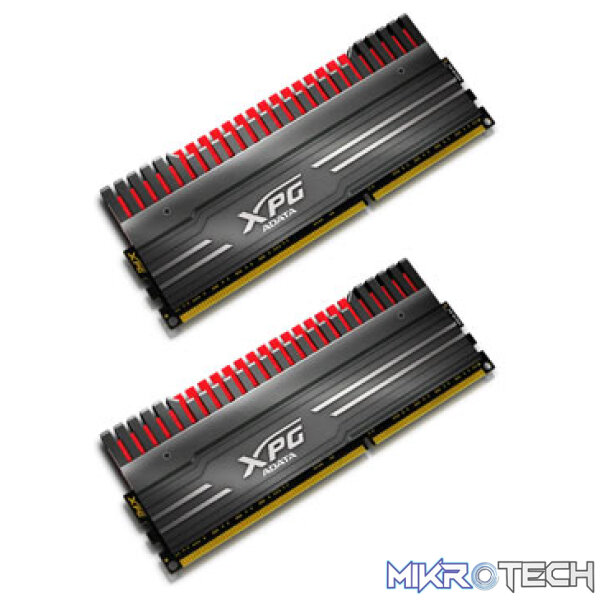 ME-A4X16C9x2K_o7wp-8l_zqae-y0_tk0u-xq_7g4f-lp Adata XPG v3 8Gb (2X 4GB) DDR3-2600 (pc3-20800) CL11 - 240pin kit Black with Red + Gold detachable fin Desktop Memory - Image 1