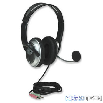 Manhattan Classic Stereo Headset + Microphone with in-line volume control
